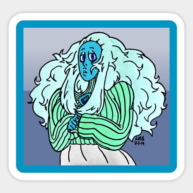 Curly Blue Sticker by TeeJay93